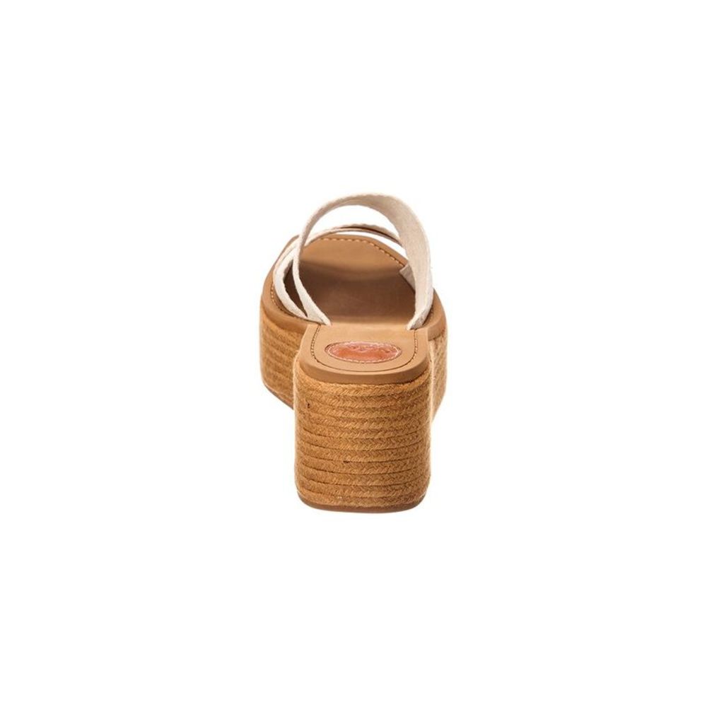 Chloé Woody Canvas Wedge Sandal, White - Picture 3 of 5